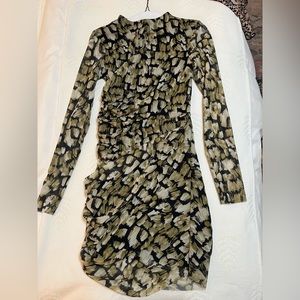 zara printed tulle dress